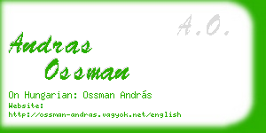 andras ossman business card